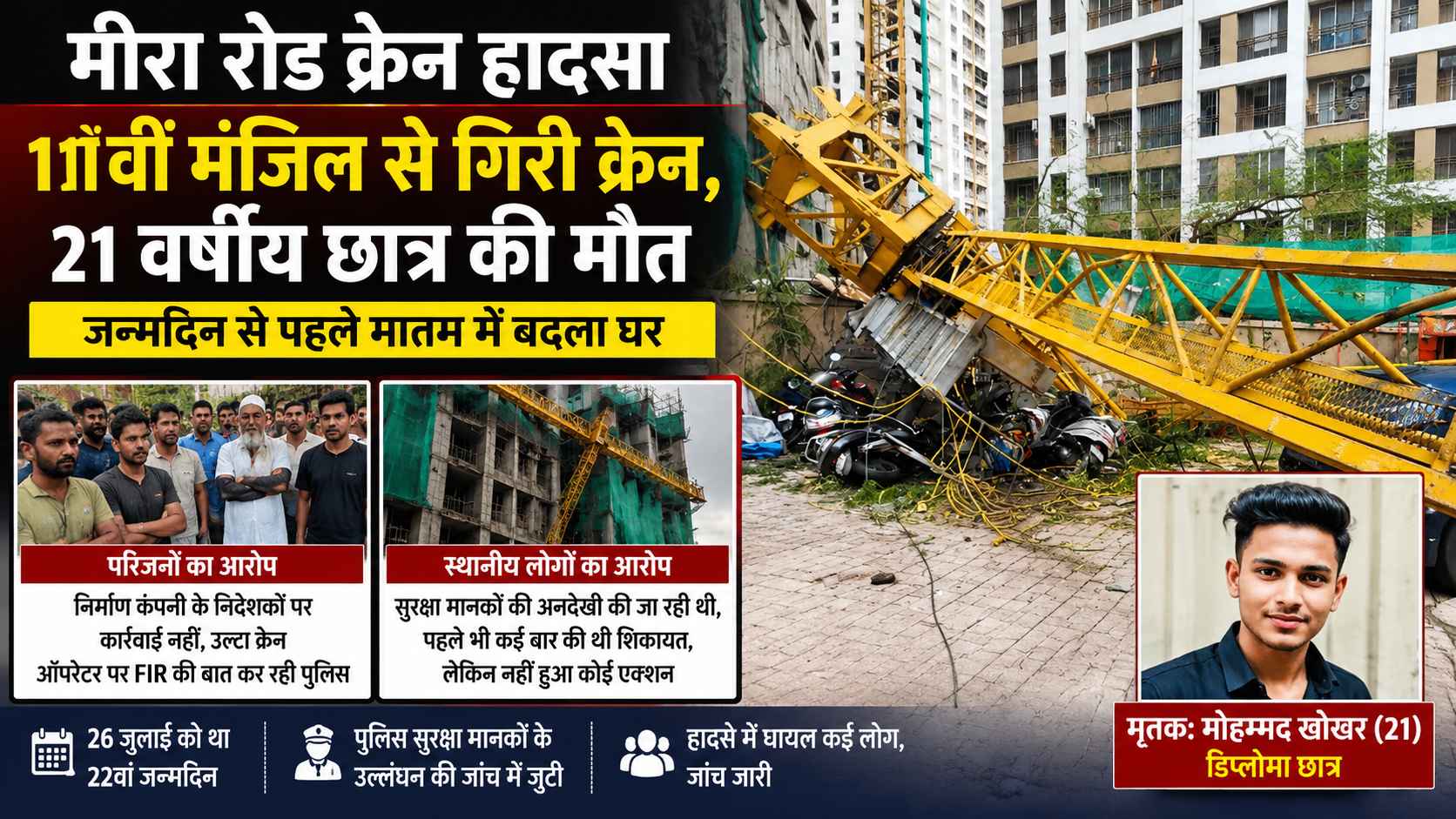 Mira road crane collapse